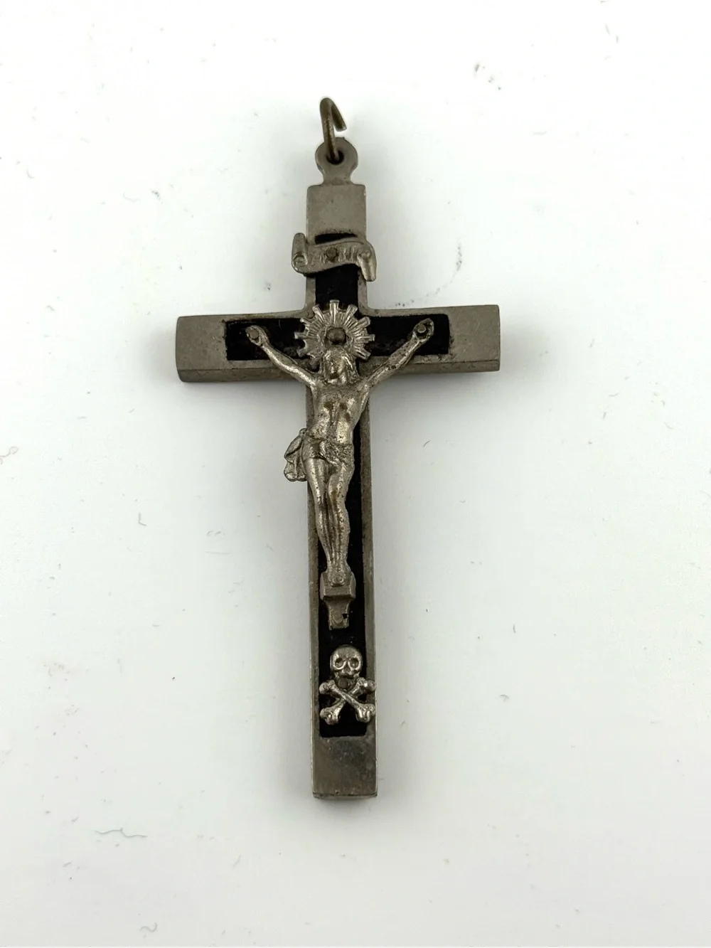 Vintage Catholic Religious Crucifix Sacred Heart of Jesus emblem